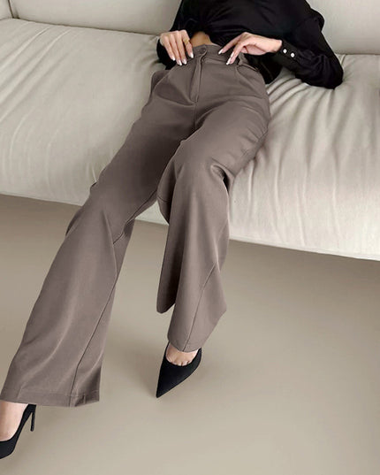 Women's Pure Color Temperament All-matching Casual Trousers