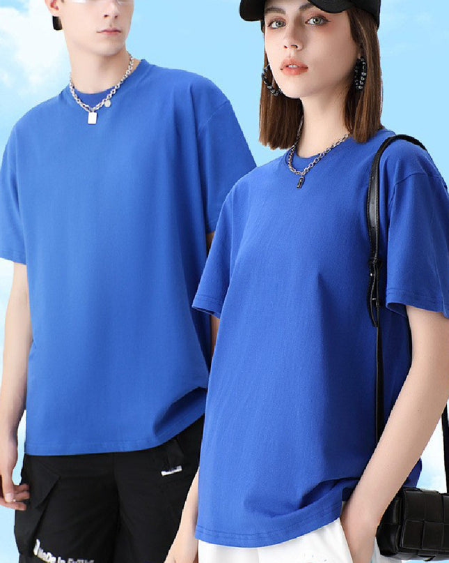 Pure Cotton Short Sleeve Solid Color Fashion Brand Loose Half Sleeve Blank T-shirt