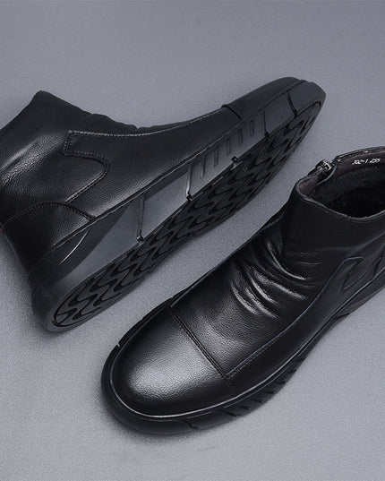 High-top Leather Shoes Casual Leather Bo