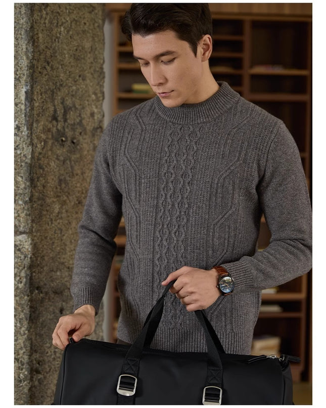 Business Casual Texture Jacquard Sweater