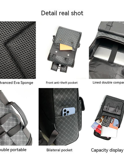 New Versatile Large Capacity Casual Backpack Fashion Korean Connector Computer File Schoolbag