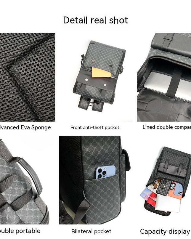 New Versatile Large Capacity Casual Backpack Fashion Korean Connector Computer File Schoolbag
