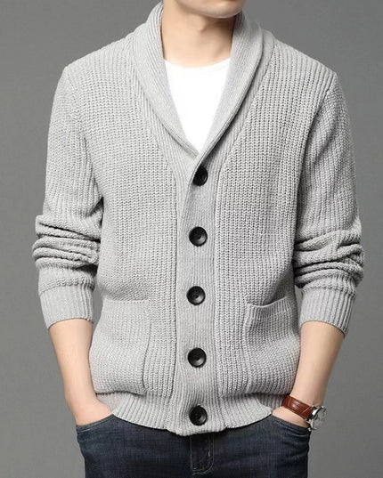 Men's Classic Lapel Cardigan Casual Sweater