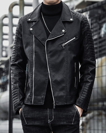 Spring And Autumn Leather Clothes Men's Motorcycle Jacket