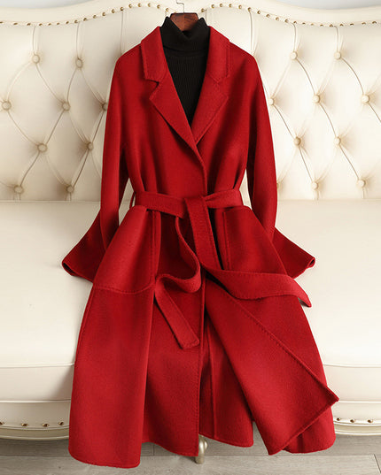 Double-sided Water Ripple Woolen Coat