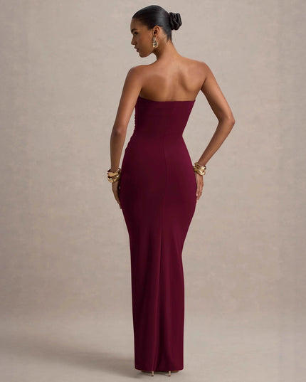 Sexy Bandeau Slim Fit Pleated Sheath Dress