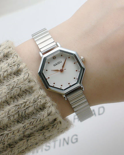 Shaped Woven Mesh Belt Women's Watch