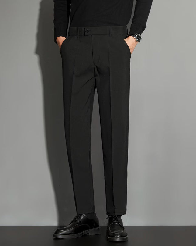 Spring Draping Effect Straight All-matching Ankle-length Suit Pants