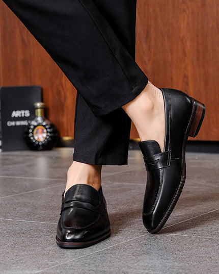 Men's Leather Shoes Business First Layer Cowhide Lazy