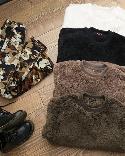 Autumn And Winter Plus Size Men's Round Neck Pullover Keep Warm Sweater