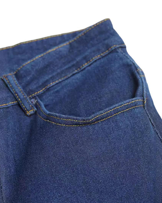 Stretch Denim Men's Pants Skinny Mid Waist
