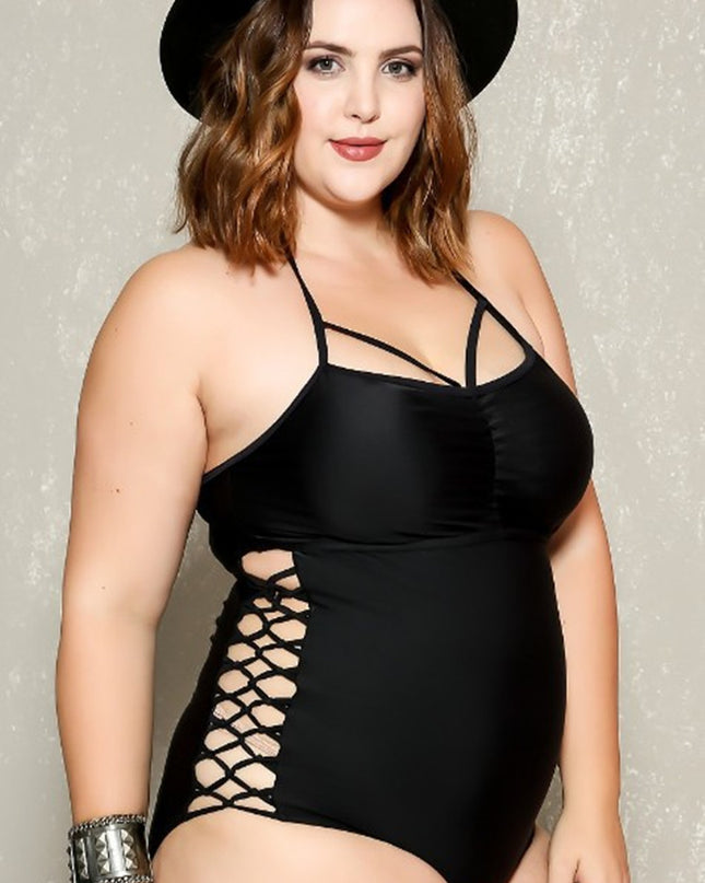 Plus size one-piece swimsuit