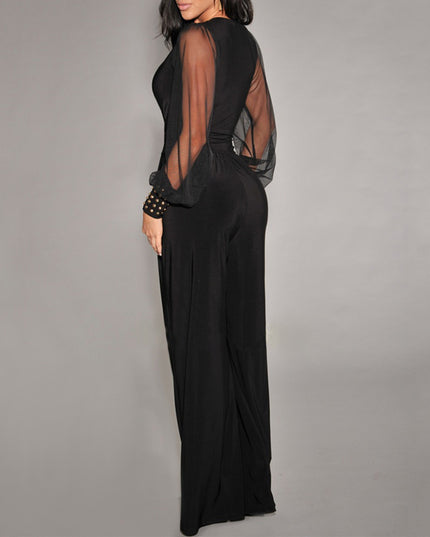 Fashion Personality Women's Rivet Straight Jumpsuit