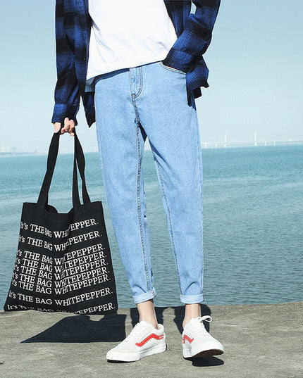 Men's High Street Vintage Washed Loose Wide Leg Jeans