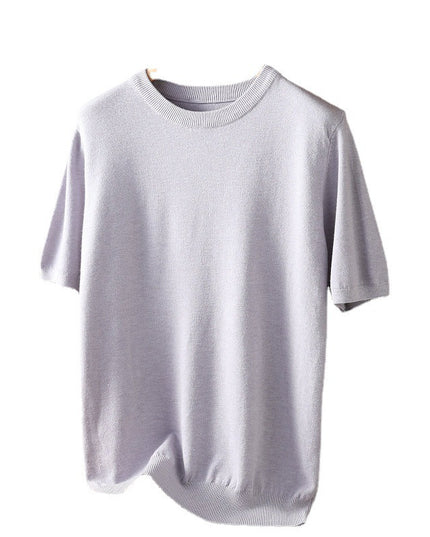 Summer Short Sleeve Men's Round Neck Thin Casual T-shirt Knitwear