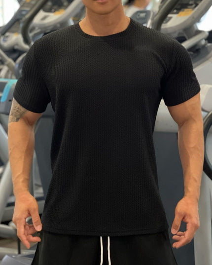 Men's Solid Color American Round Neck Short-sleeved Sports T-shirt