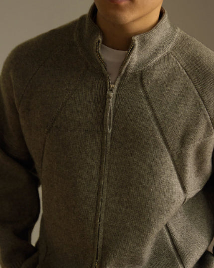 Half Turtleneck Thickened Knitting Coat Zipper Cardigan