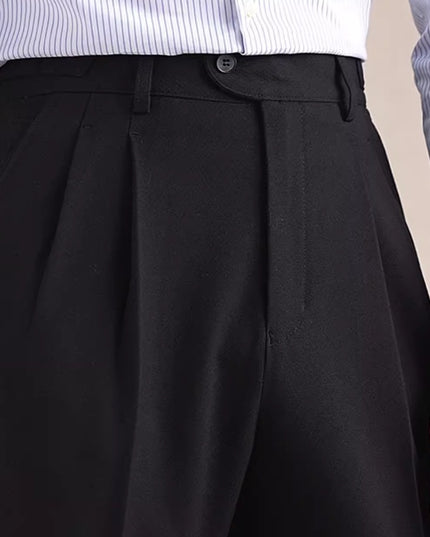 Neapolitan Mesh Wool Breathable Straight Loose Suit Pants