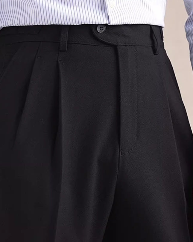 Neapolitan Mesh Wool Breathable Straight Loose Suit Pants
