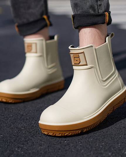 Men's Short Fashion Non-slip Waterproof Shoes Fleece-lined Platform