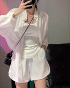 White White Shirt Shorts