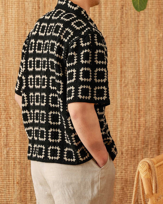 Knitted Sweater Seamless Weaving Short Width Casual Short Sleeve Cardigan Shirt