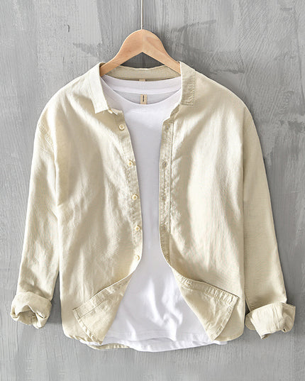Men's Thin Cotton And Linen Casual Long-sleeved Shirt