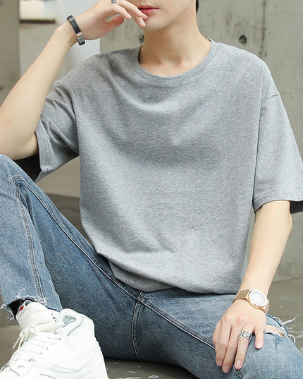Men's Solid Color Short-sleeved T-shirt