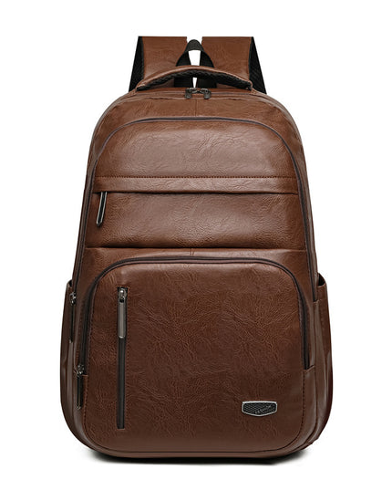 PU Soft Leather Backpack Large Capacity Men