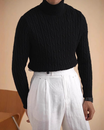 Turtleneck Sweater Men's Long Sleeve Casual
