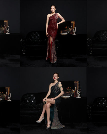 Party Evening Dress Sexy Long Section Was Thin Toast Bride