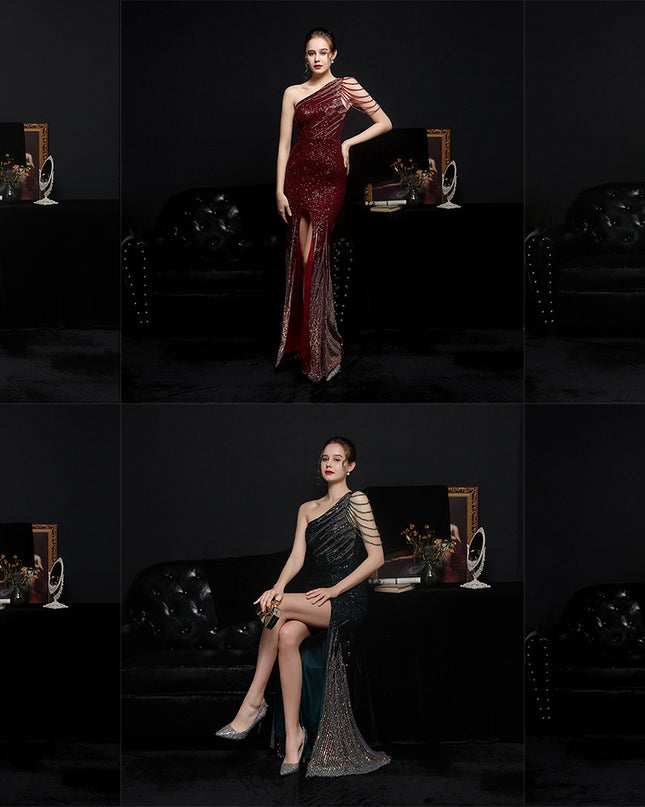Party Evening Dress Sexy Long Section Was Thin Toast Bride