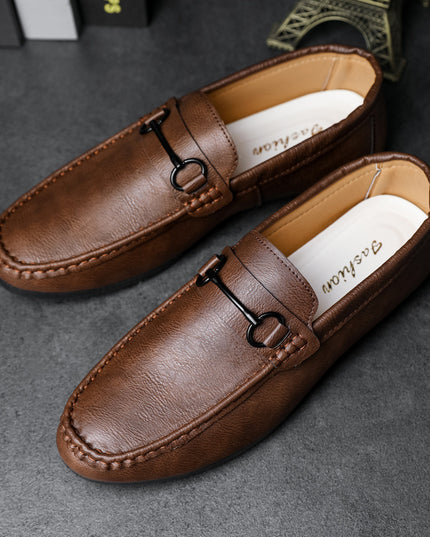 Casual Men's Solid Color Synthetic Leather Shoes