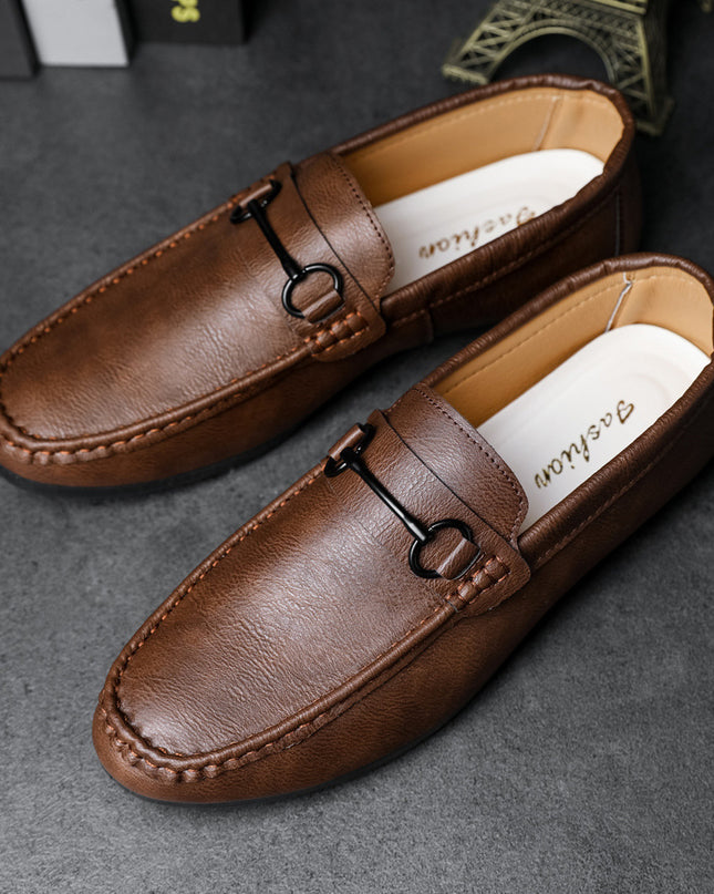 Casual Men's Solid Color Synthetic Leather Shoes