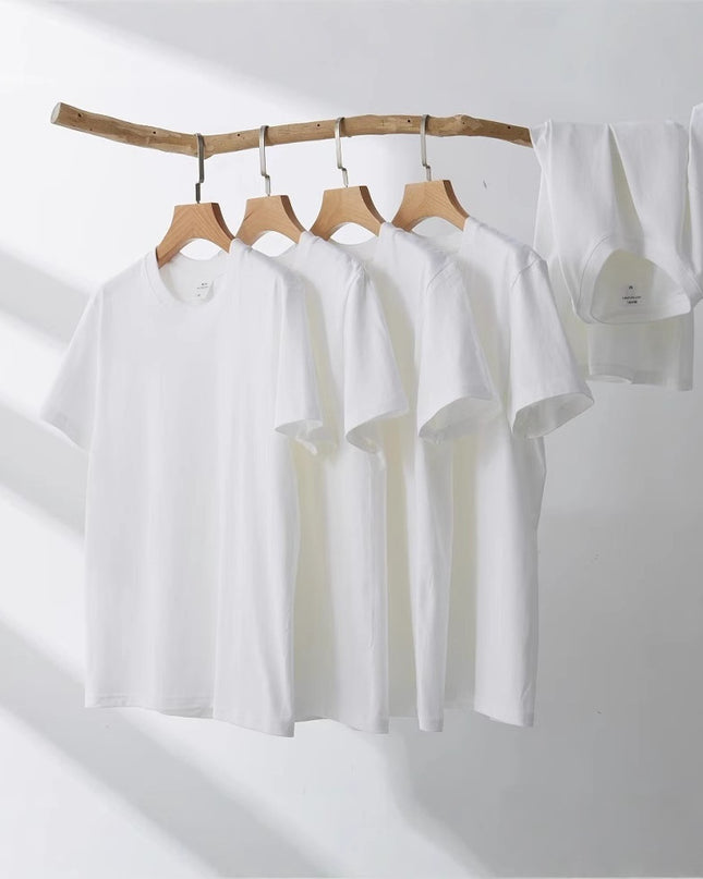 Pure Cotton Short-sleeved T-shirt Men's Solid Color Simple