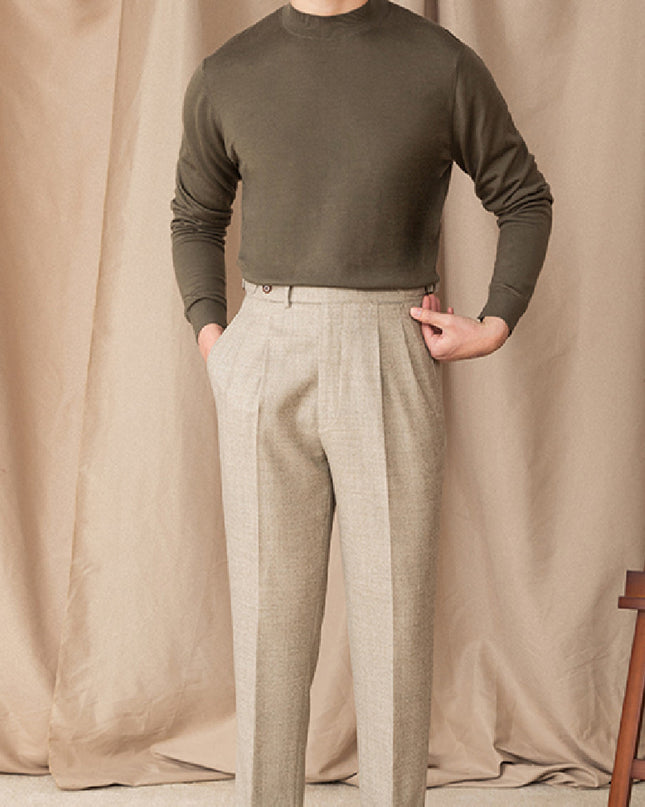 Self-heating Solid Color Basic Half Turtleneck Men's Sweater