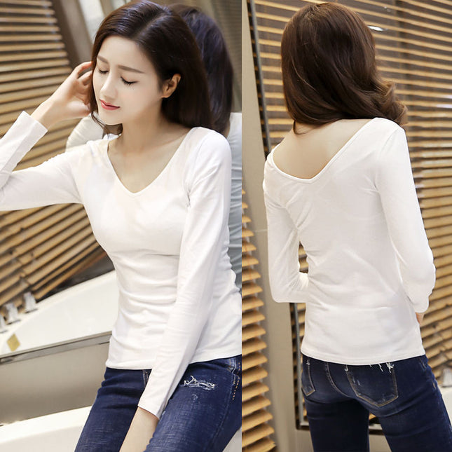 Double-sided Leopard Print Top Women's V-neck