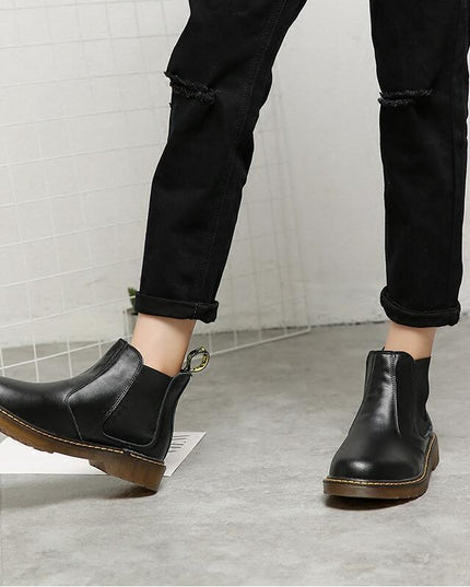 Vintage Leather Short Boots For Men