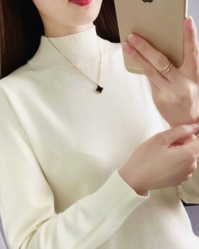 Fleece-lined Thick Turtleneck Sweater Women