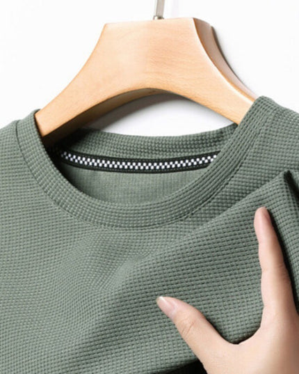 Summer Solid Color Men's Polyester Round Neck T-shirt