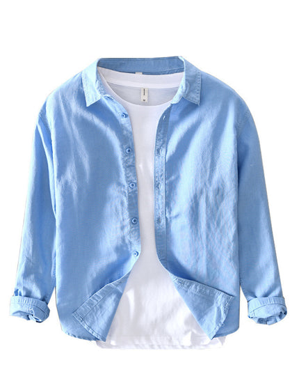 Men's Thin Cotton And Linen Casual Long-sleeved Shirt
