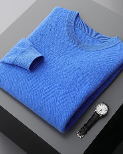 Autumn And Winter Round Neck Woolen Sweater For Men