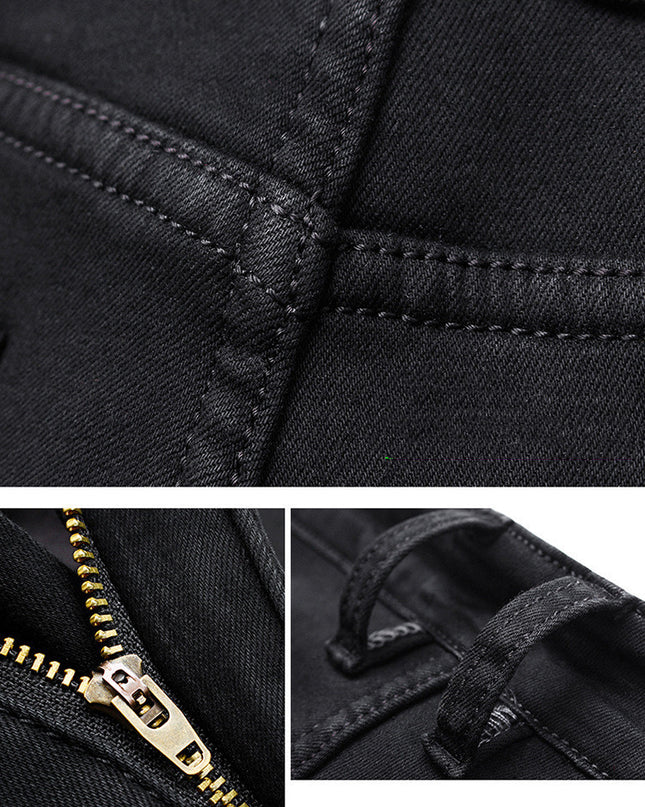 New Men's Jeans Slim Straight Black Pants For Men