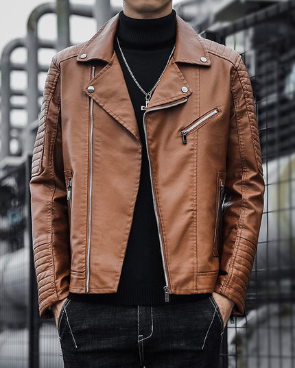 Spring And Autumn Leather Clothes Men's Motorcycle Jacket