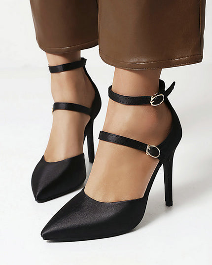 Hollow Women's Shoes Buckle Strap Stiletto Heel Pumps