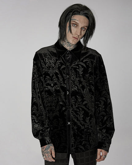 Gothic Court College Style Velvet Men's Shirt