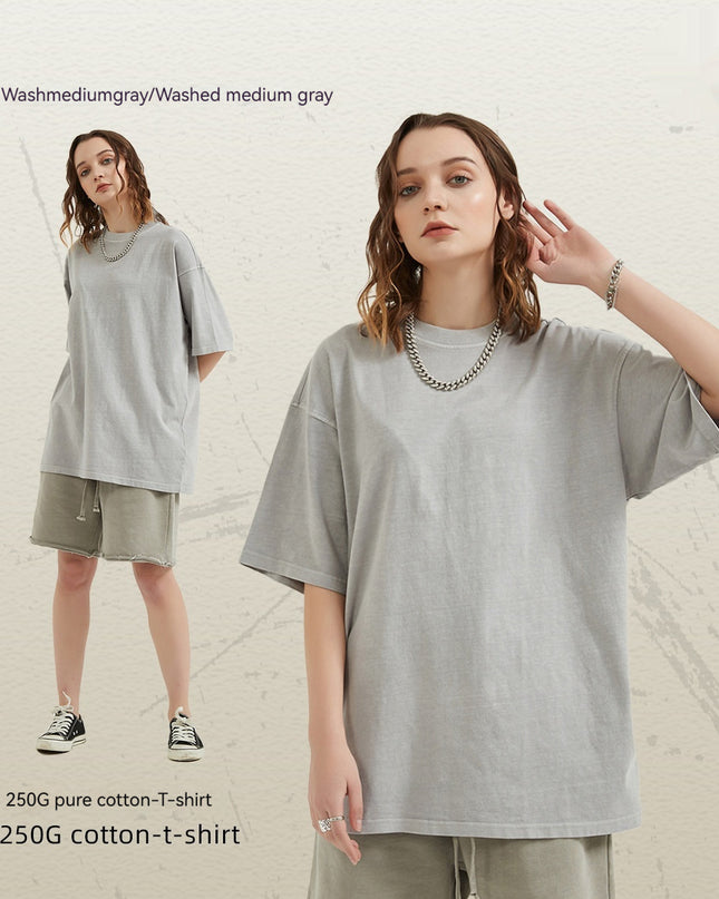 Men's Retro Washed Distressed Short Sleeve Fashion Brand