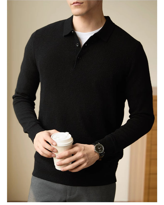 Men's Polo Collar Business Casual Sweater