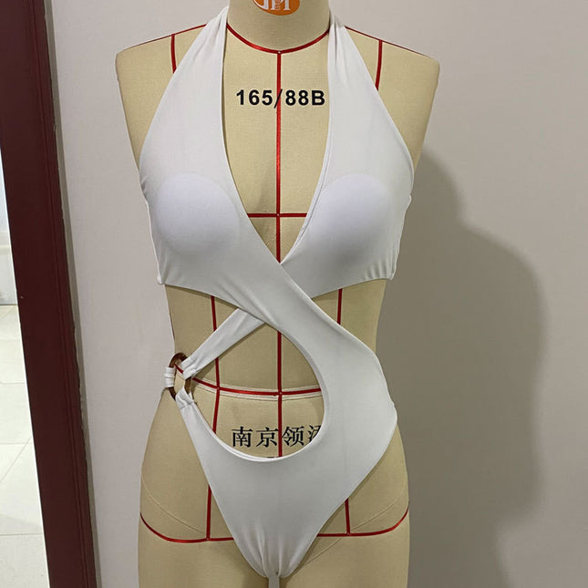 Customized Color Fabric Customized European And American Sexy One-piece Swimsuit