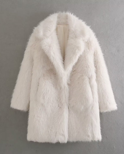 Loose Fashion Mid-length Fur Overcoat Coat
